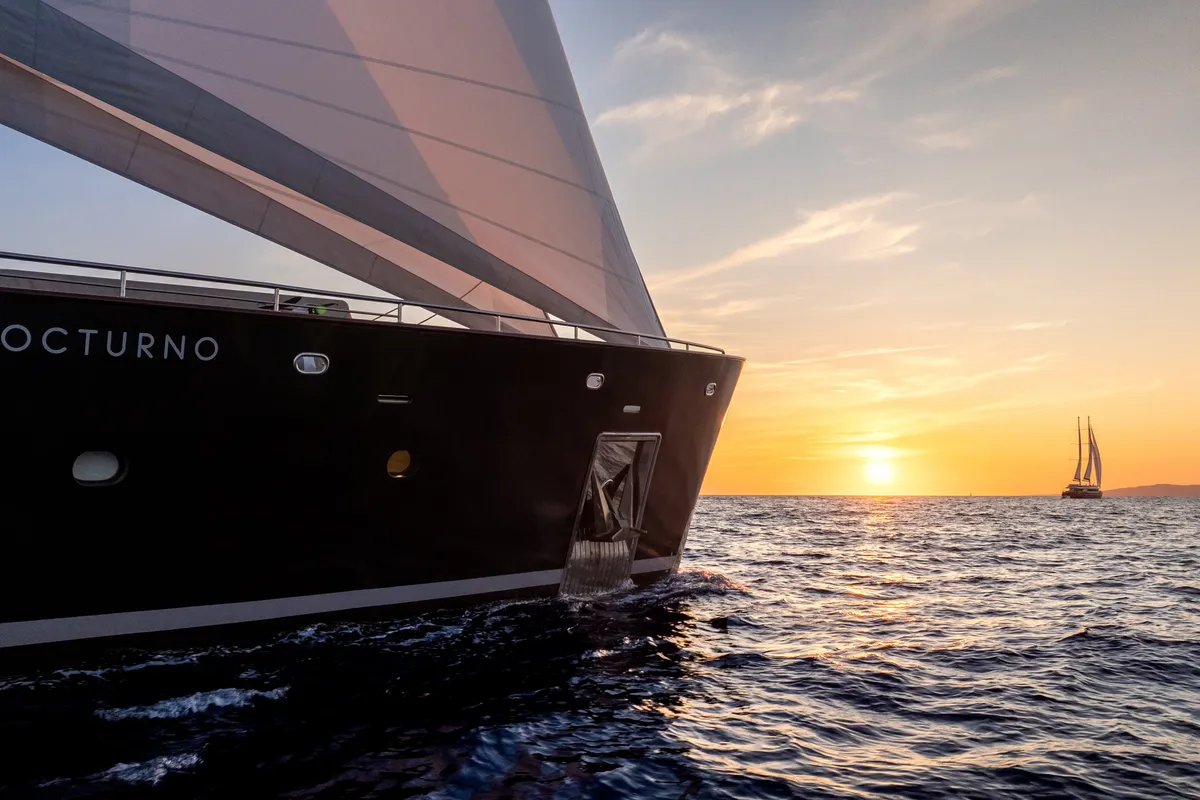 Exterior view of Nocturno, a Gulet Luxury Sailing Yacht sailboat at Split, Croatia