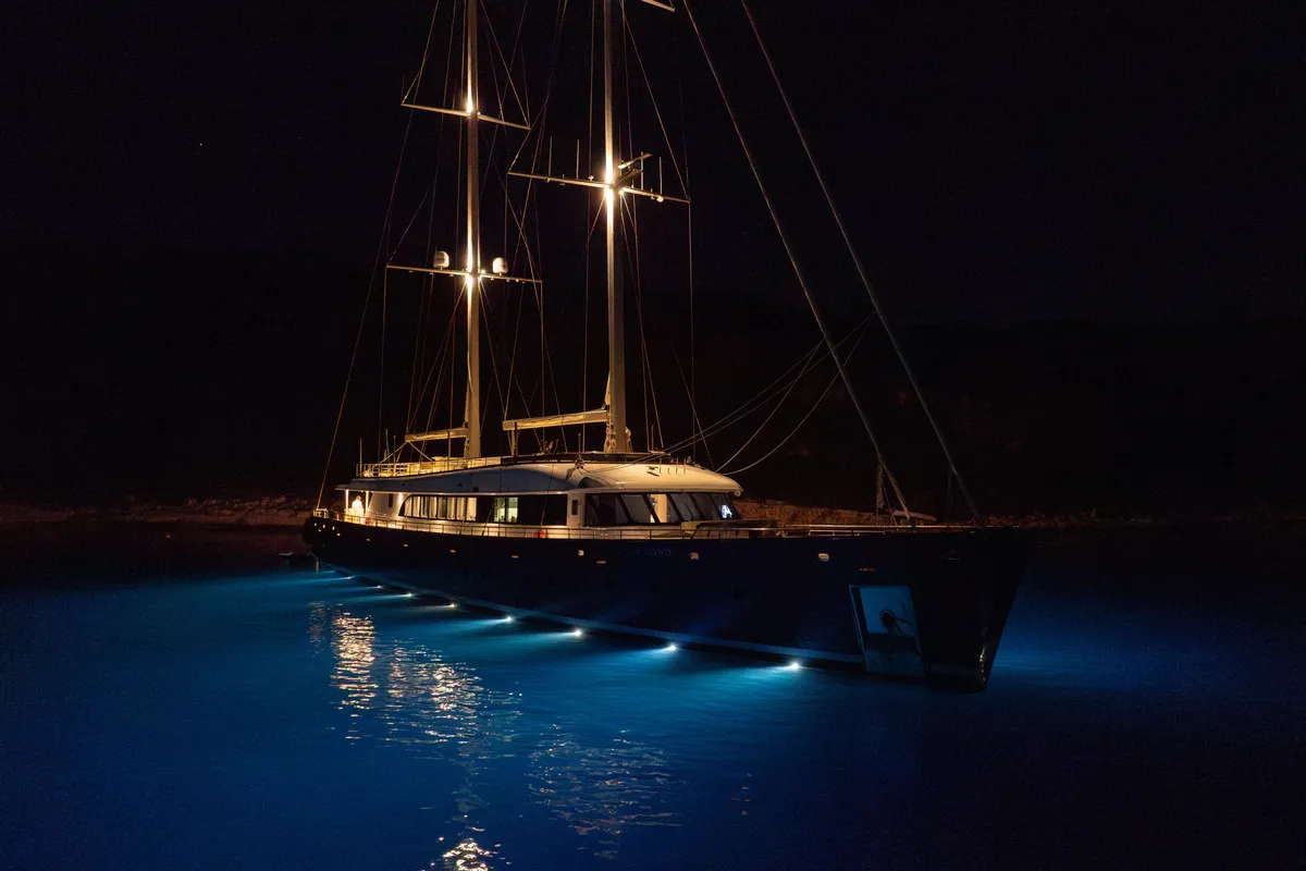 Exterior view of Nocturno, a Gulet Luxury Sailing Yacht sailboat at Split, Croatia