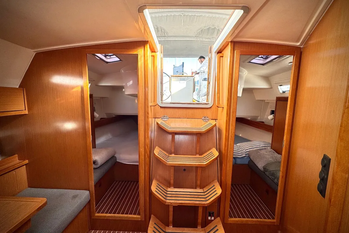 Salon of Mayla, a Bavaria Cruiser 40 sailboat at Fethiye, Turkey