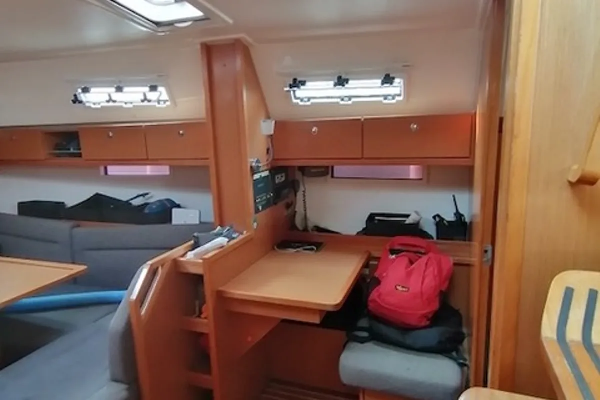 Salon of Mayla, a Bavaria Cruiser 40 sailboat at Fethiye, Turkey