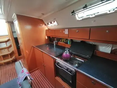Galley of Mayla, a Bavaria Cruiser 40 sailboat at Fethiye, Turkey