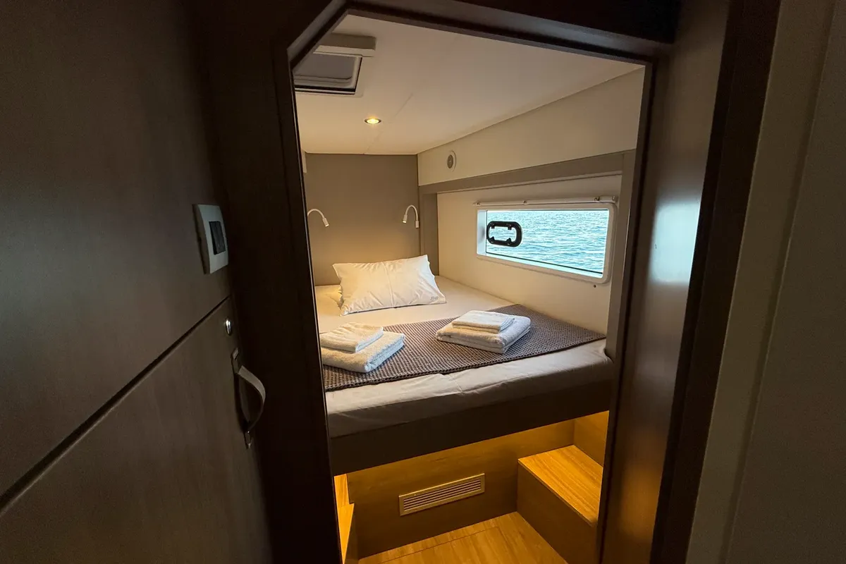 Cabin on Premium, a Bali 4.2 catamaran at Sant Antoni de Portmany, Spain