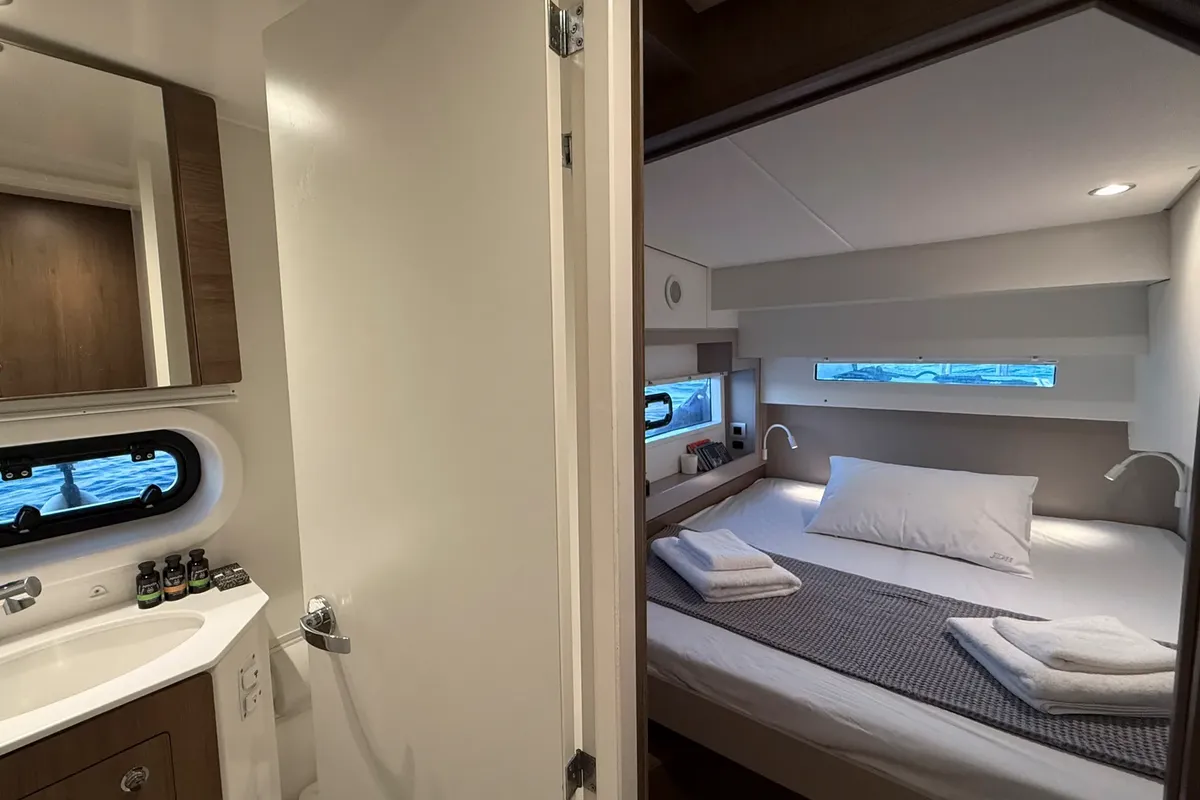 Cabin on Premium, a Bali 4.2 catamaran at Sant Antoni de Portmany, Spain