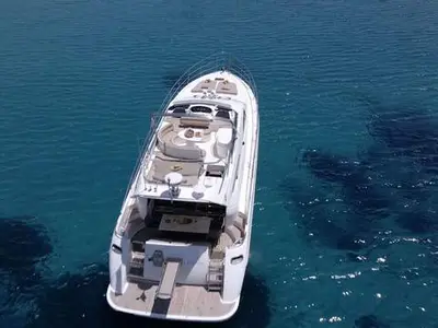 Azimut, a Azimut 58 motorboat at Mykonos, Greece