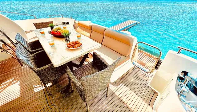 Azimut, a Azimut 58 motorboat at Mykonos, Greece