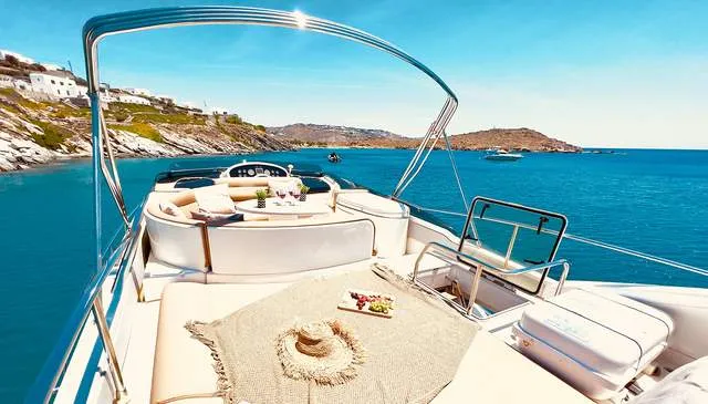 Azimut, a Azimut 58 motorboat at Mykonos, Greece