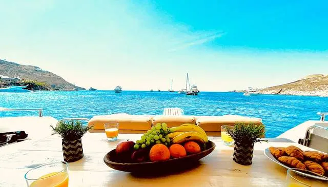 Azimut, a Azimut 58 motorboat at Mykonos, Greece