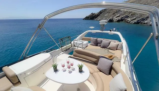 Azimut, a Azimut 58 motorboat at Mykonos, Greece