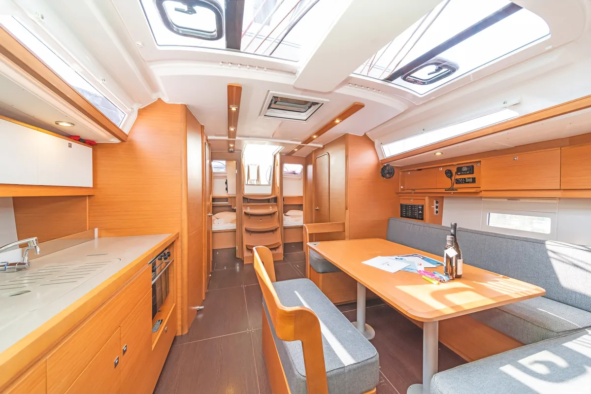 Galley of Hierax, a Dufour 430 sailboat at Volos, Greece