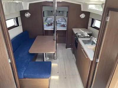 Salon of Gwada, a Beneteau Oceanis 38.1 sailboat at Grad Pula, Croatia