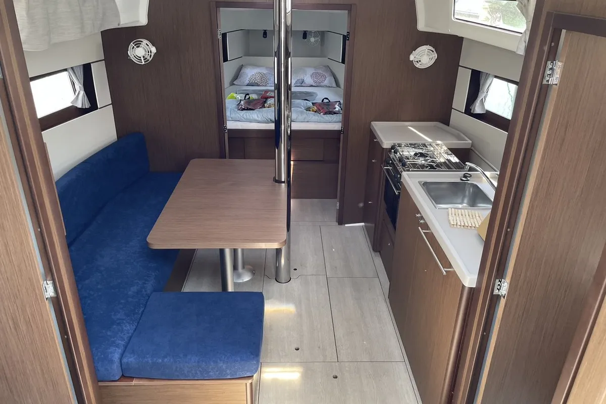 Salon of Gwada, a Beneteau Oceanis 38.1 sailboat at Grad Pula, Croatia