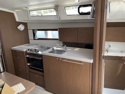 Galley of Gwada, a Beneteau Oceanis 38.1 sailboat at Grad Pula, Croatia