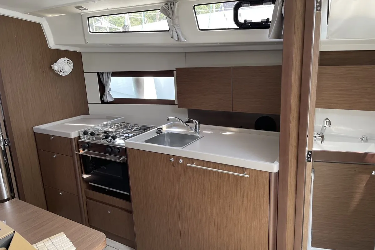 Galley of Gwada, a Beneteau Oceanis 38.1 sailboat at Grad Pula, Croatia