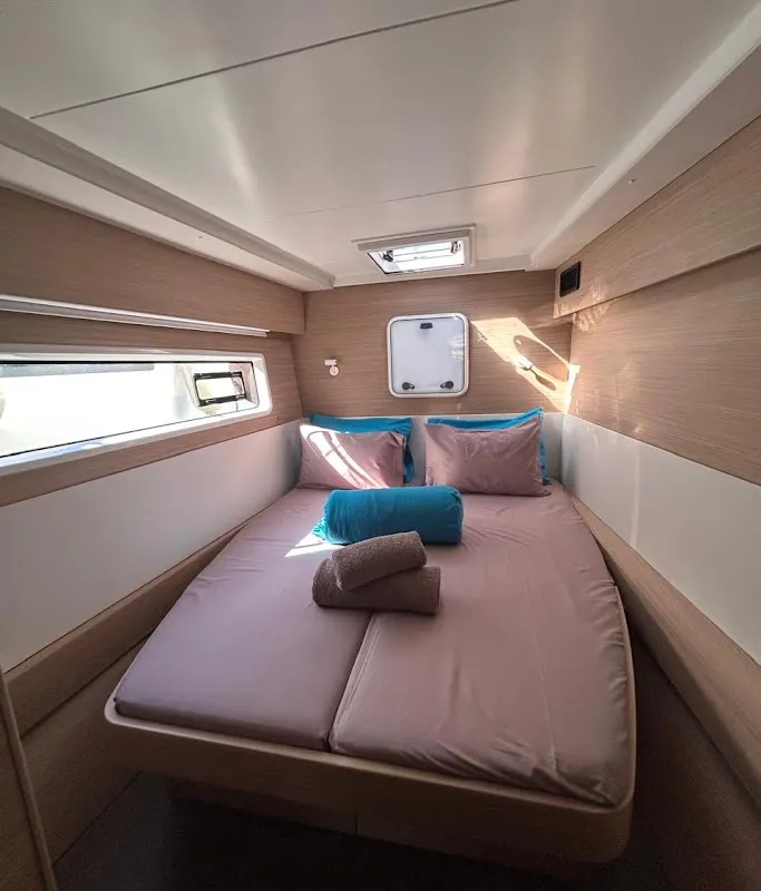 Cabin on Zen 2 - Green Wave, a Lagoon 43 catamaran at Athens, Greece