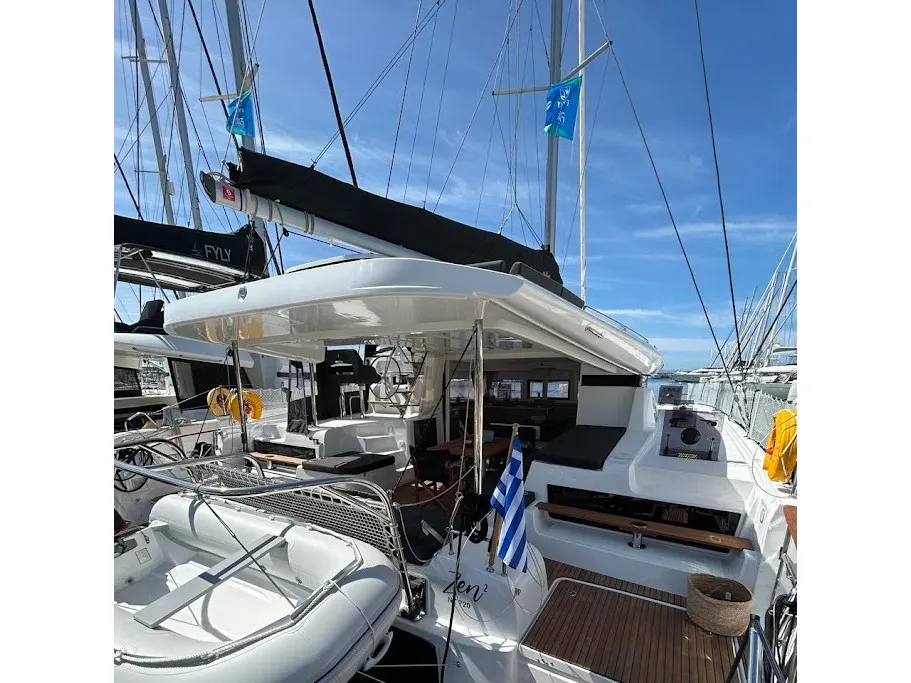 Deck of Zen 2 - Green Wave, a Lagoon 43 catamaran at Athens, Greece