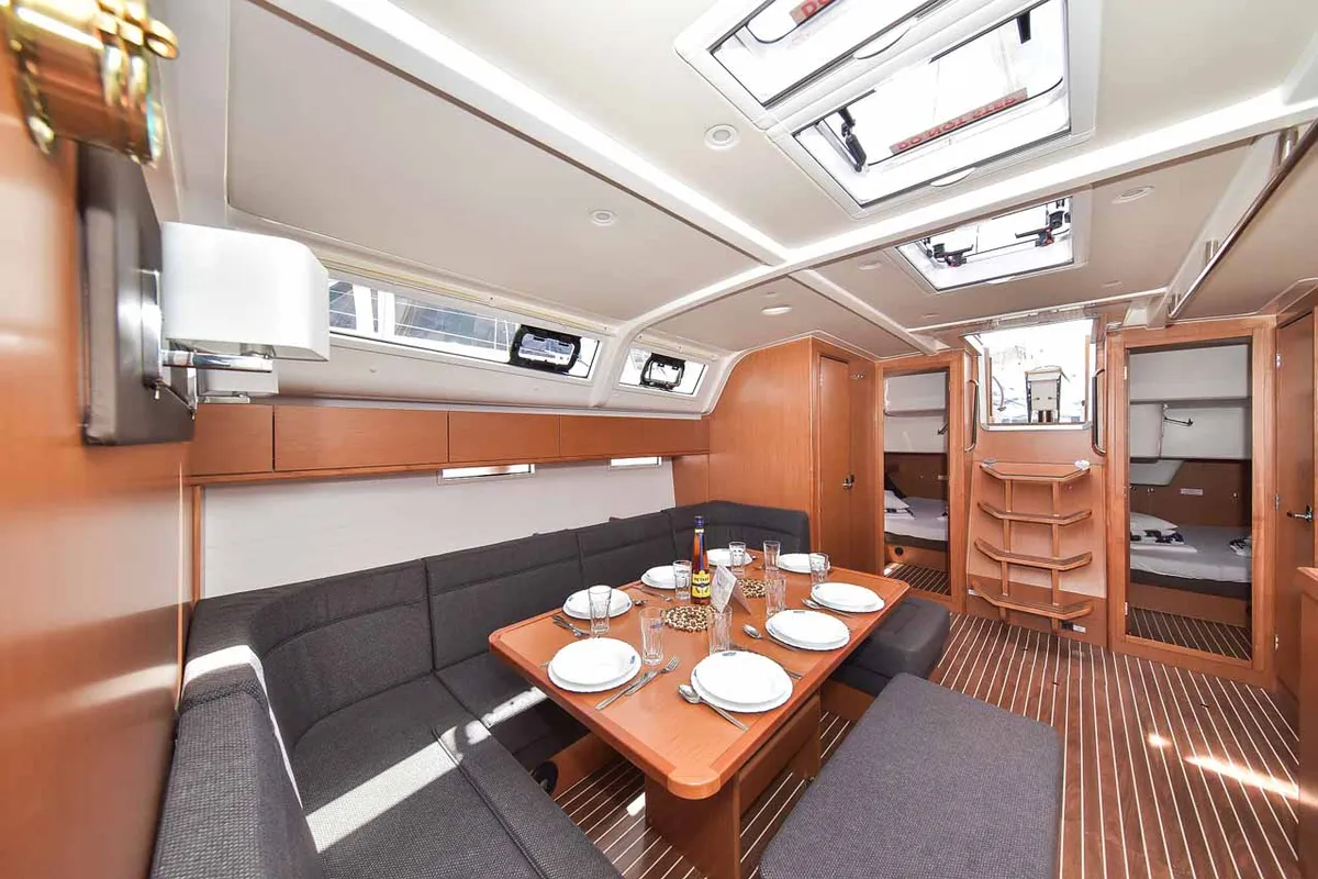 Salon of Donna I, a Bavaria Cruiser 51 sailboat at Grad Biograd na Moru, Croatia