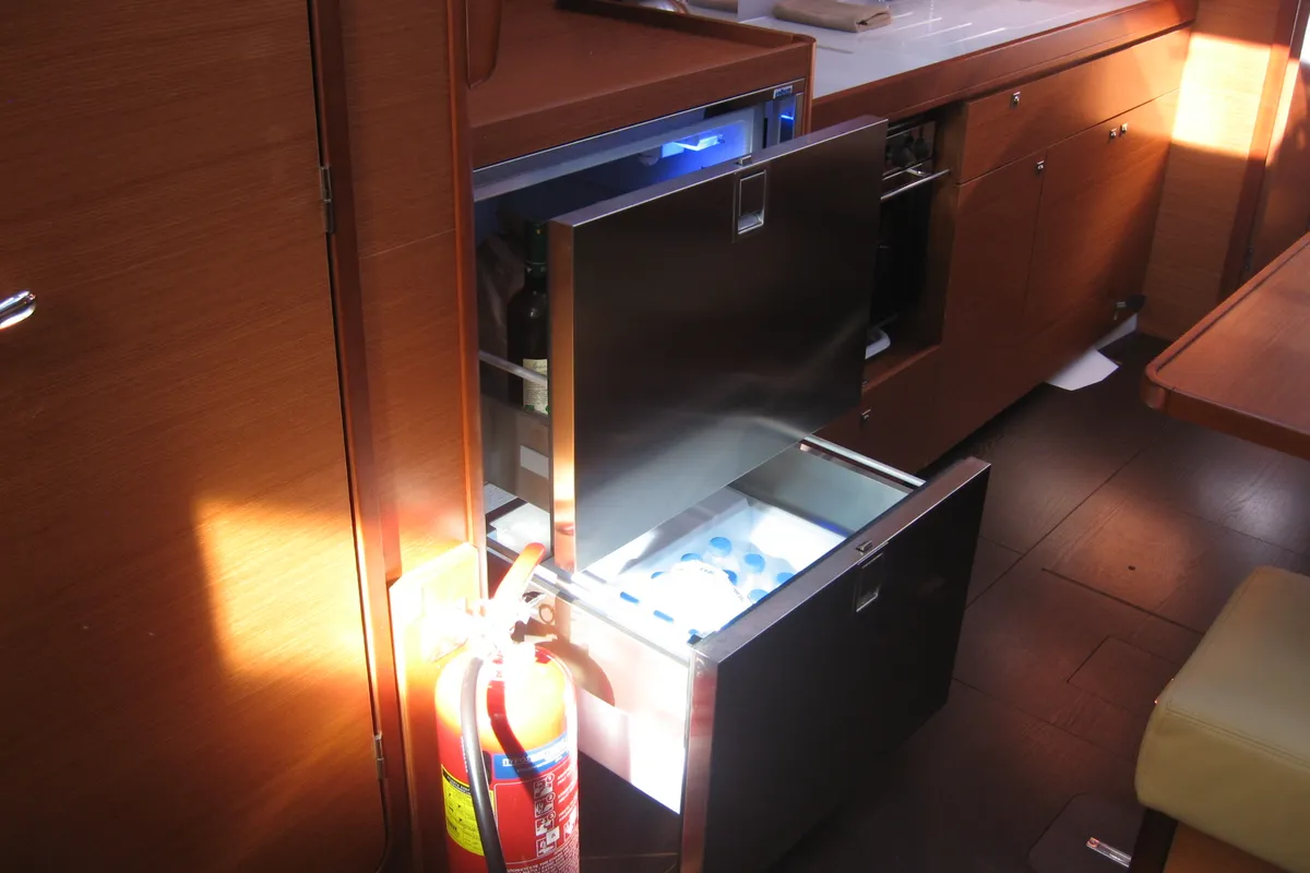 Galley of Delta, a Dufour 382 Grand Large sailboat at Athens, Greece