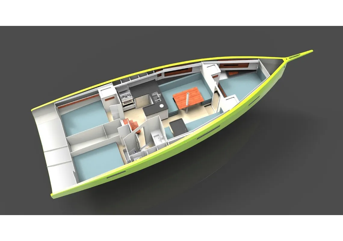 Floor plan of Caribbean Dandy, a RM 1180 sailboat at Alameda, United States