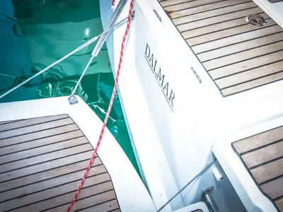 Deck of Dalmar, a Beneteau Oceanis 35 sailboat at Općina Medulin, Croatia