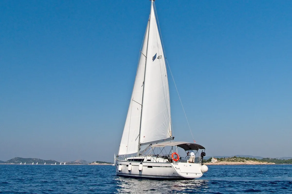 Exterior view of Bavaria Cruiser 41, a sailboat at Murter, Croatia