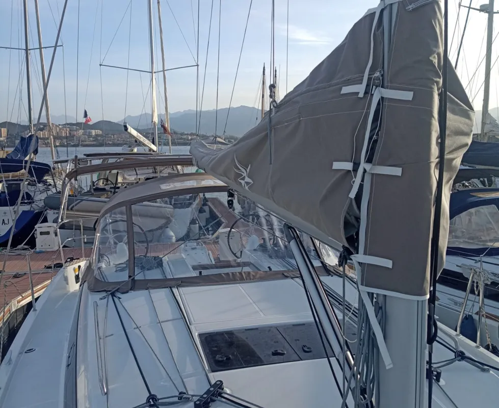 P’tit Loup, a Jeanneau Sun Odyssey 410 sailboat at Ajaccio, France