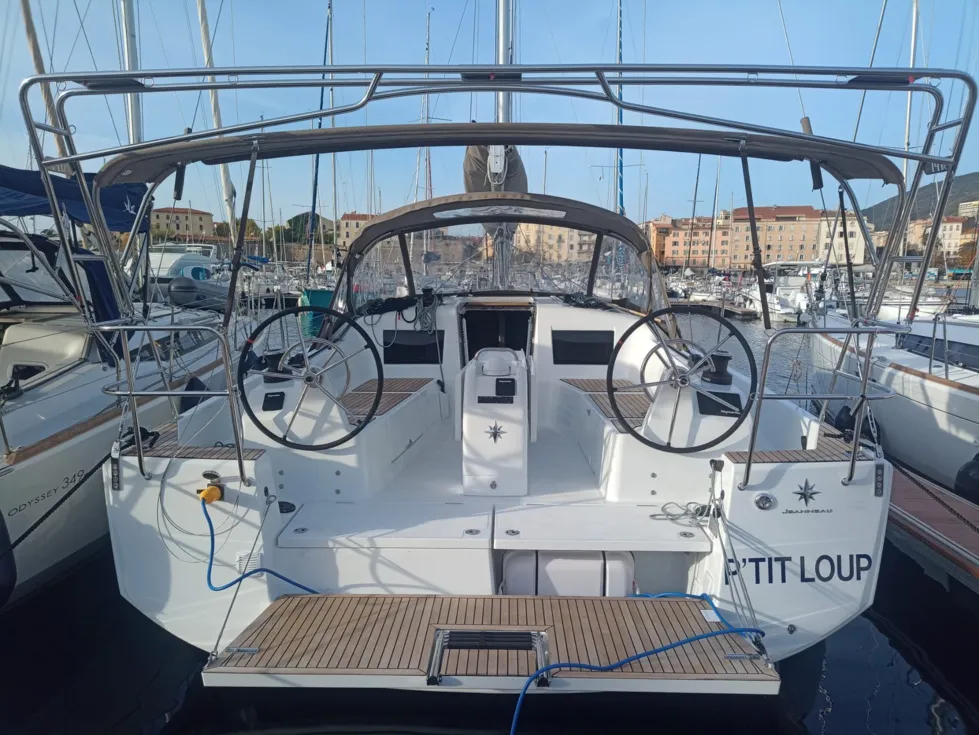 P’tit Loup, a Jeanneau Sun Odyssey 410 sailboat at Ajaccio, France