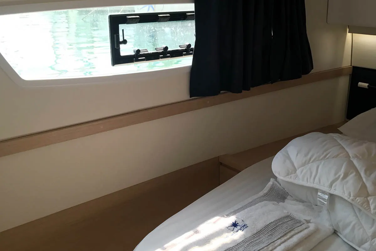 Cabin on Waterloo, a Fountaine Pajot Saba 50 catamaran at Seget Donji, Croatia