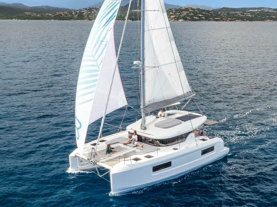 ANTHIA, a Lagoon 38 catamaran at Municipal Unit of Nea Peramos, Greece