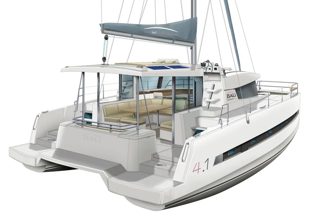 Adria Sunset, a Bali 4.1 catamaran at Punat, Croatia
