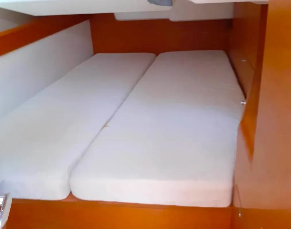 Cabin on Artdrenalin, a Jeanneau Sun Odyssey 479 sailboat at Municipal Unit of Lefkada, Greece