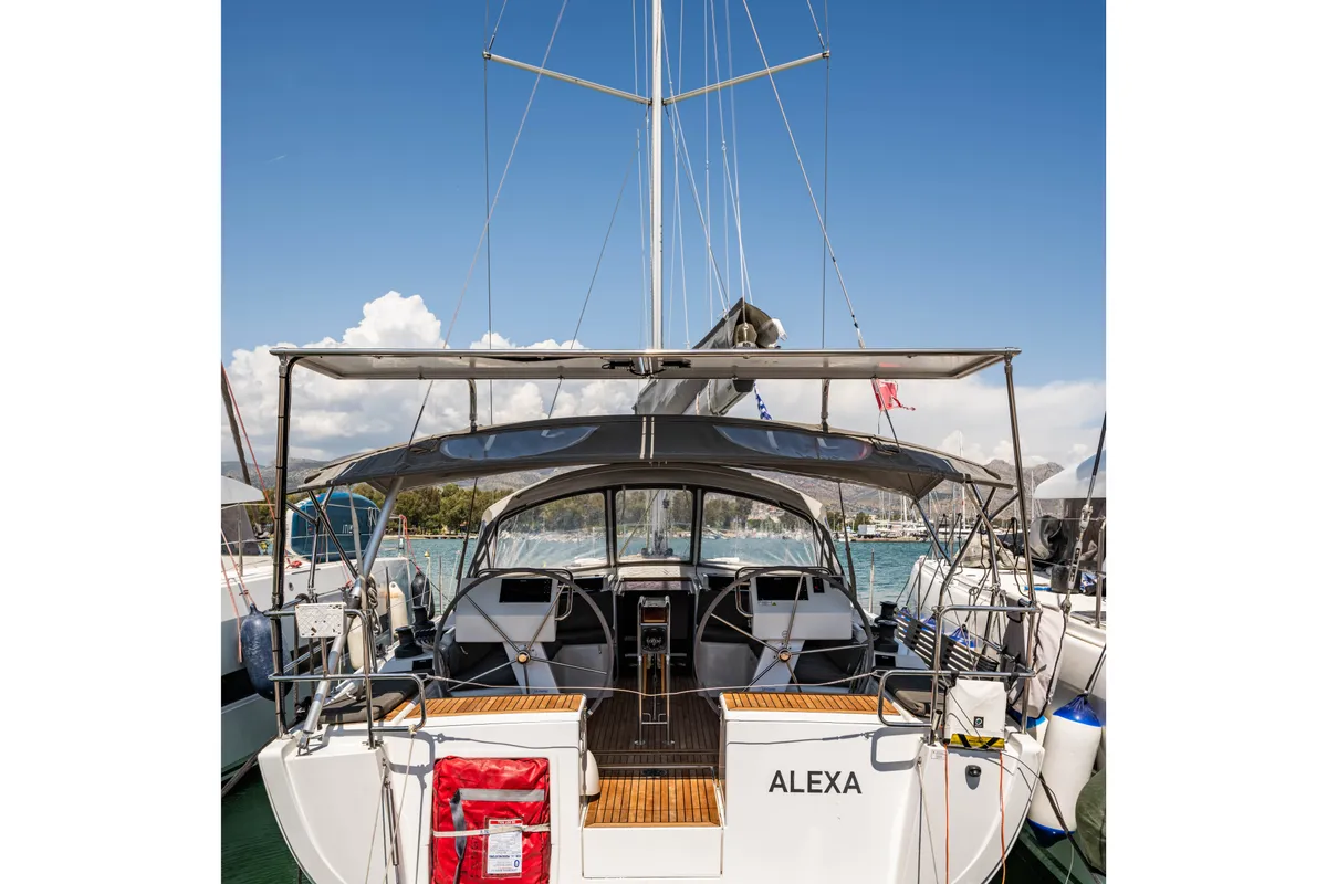 Exterior view of Alexa, a Hanse 455 sailboat at Municipal Unit of Lefkada, Greece