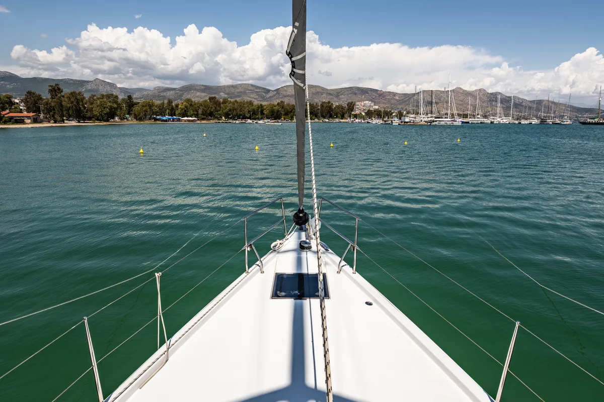 Exterior view of Alexa, a Hanse 455 sailboat at Municipal Unit of Lefkada, Greece