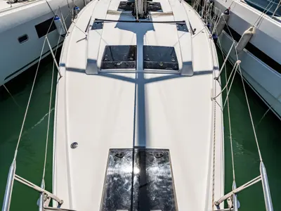Deck of Alexa, a Hanse 455 sailboat at Municipal Unit of Lefkada, Greece