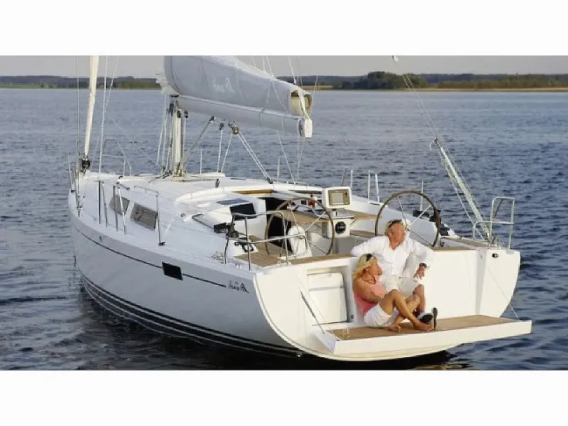 Exterior view of Piri Reis II, a Hanse 455 sailboat at Fethiye, Turkey