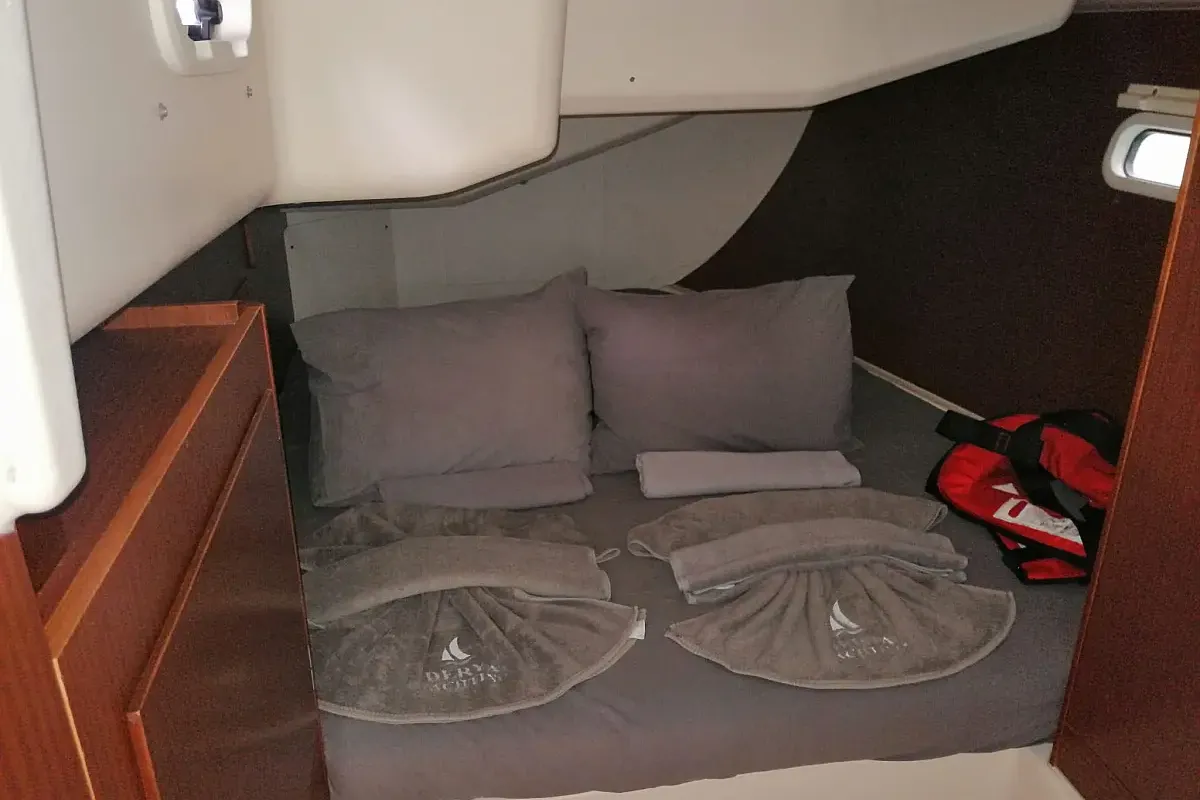 Cabin on Piri Reis II, a Hanse 455 sailboat at Fethiye, Turkey