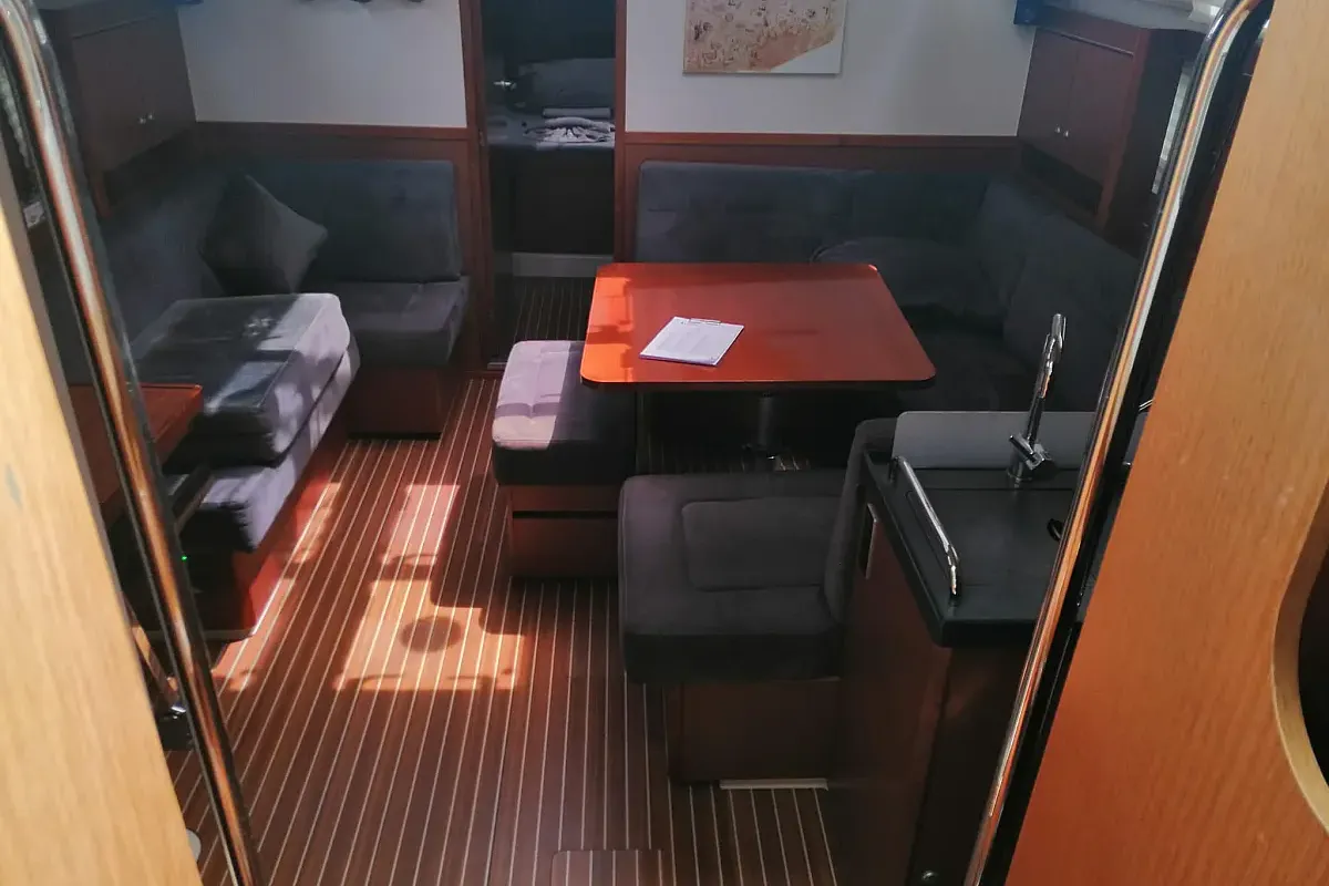 Salon of Piri Reis II, a Hanse 455 sailboat at Fethiye, Turkey