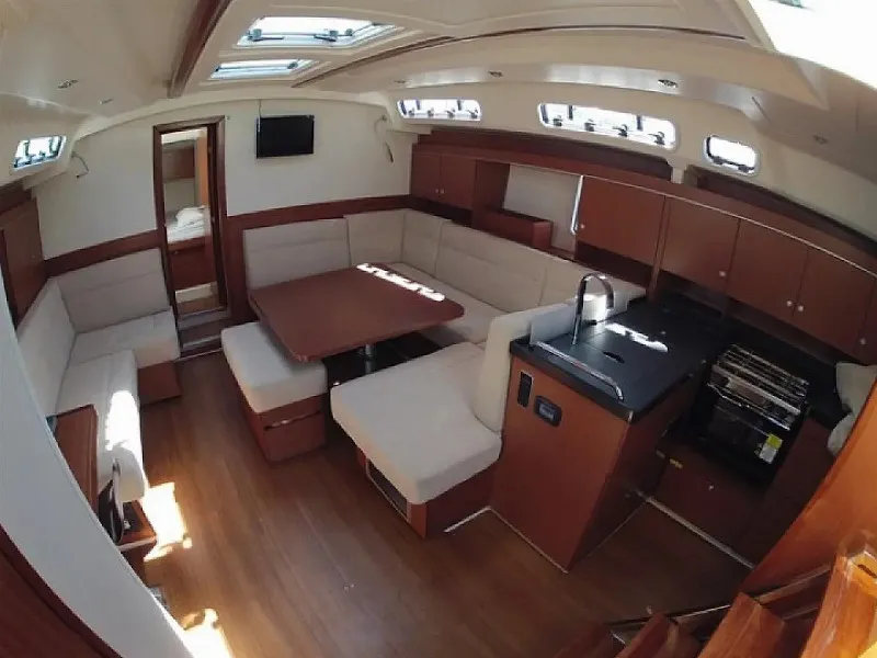 Salon of Piri Reis II, a Hanse 455 sailboat at Fethiye, Turkey