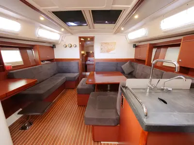 Galley of Piri Reis II, a Hanse 455 sailboat at Fethiye, Turkey