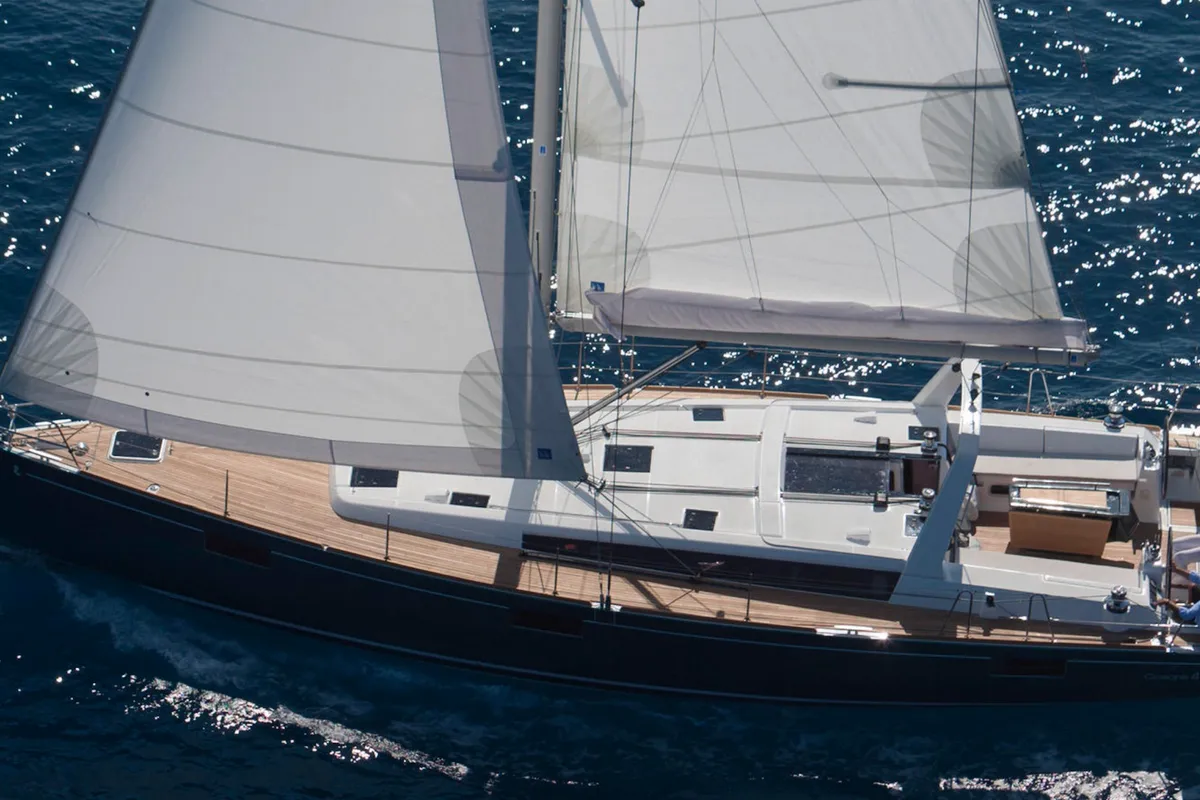 Exterior view of Beneteau Oceanis 48, a sailboat at Kaštela, Croatia