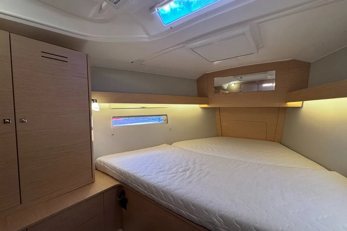 Cabin on Stella Marie IV, a Dufour 390 sailboat at La Rochelle, France