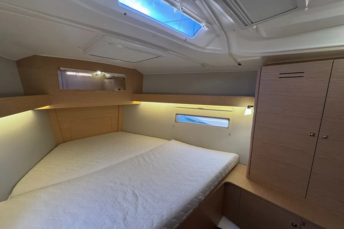 Cabin on Stella Marie IV, a Dufour 390 sailboat at La Rochelle, France