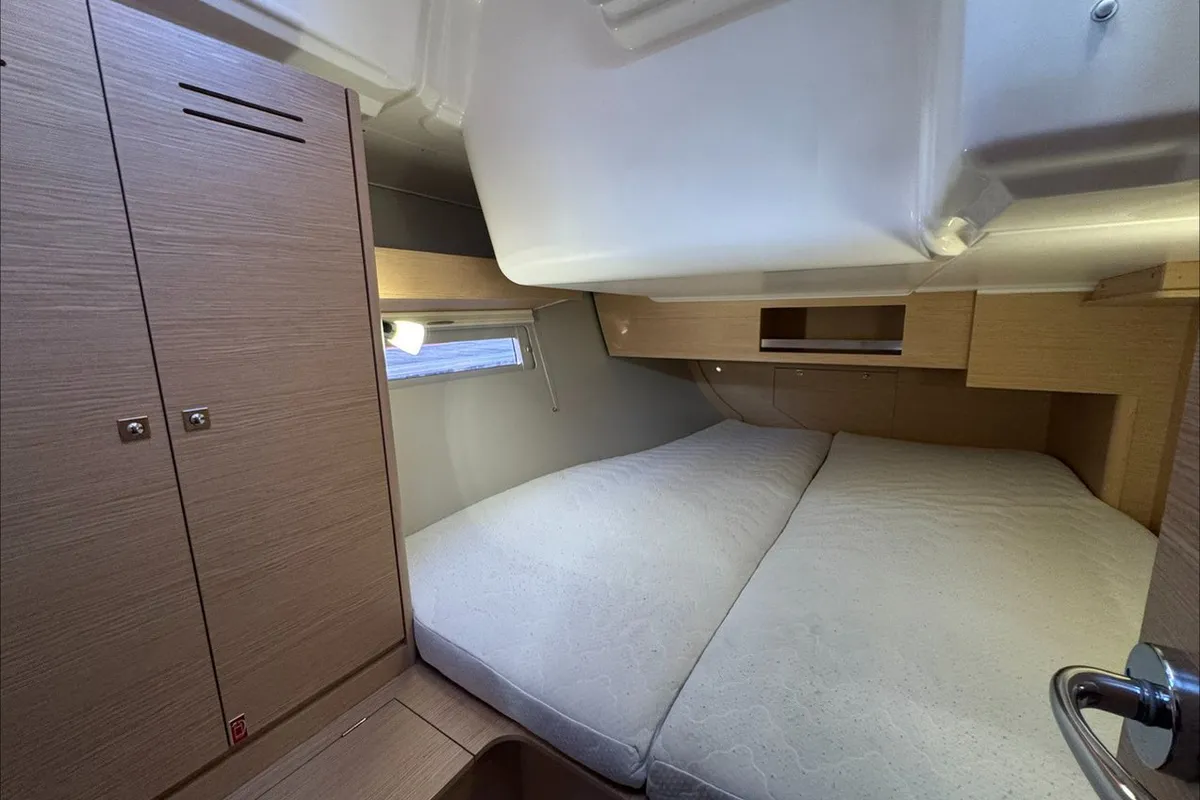 Cabin on Stella Marie IV, a Dufour 390 sailboat at La Rochelle, France