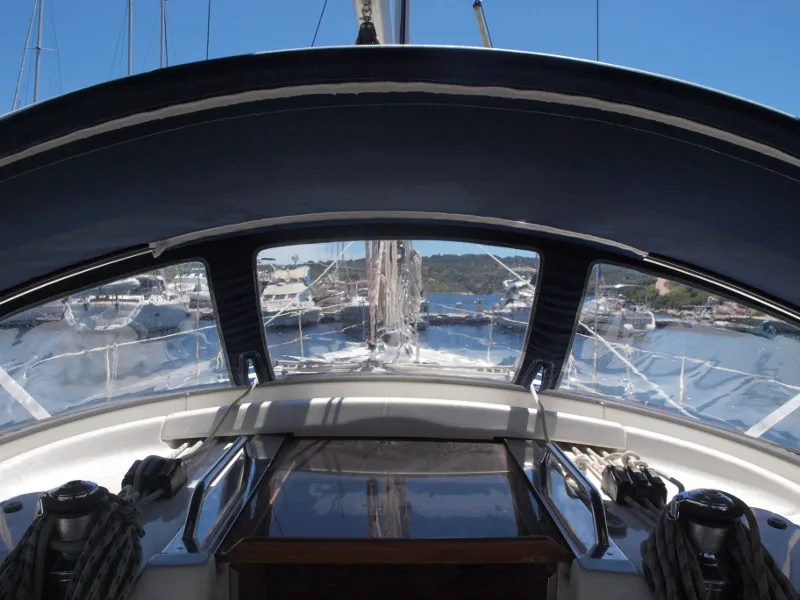 Cockpit of Sea King, a Bavaria 42 sailboat at Primošten, Croatia