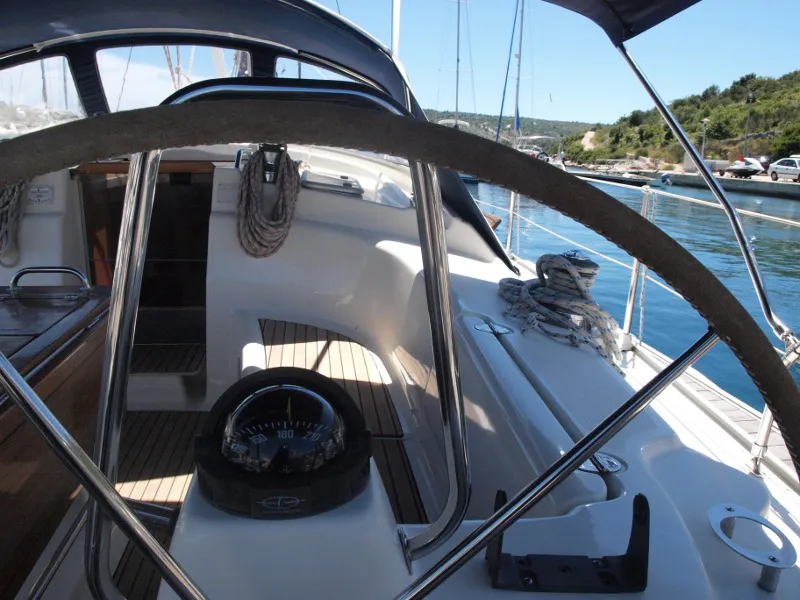 Cockpit of Sea King, a Bavaria 42 sailboat at Primošten, Croatia