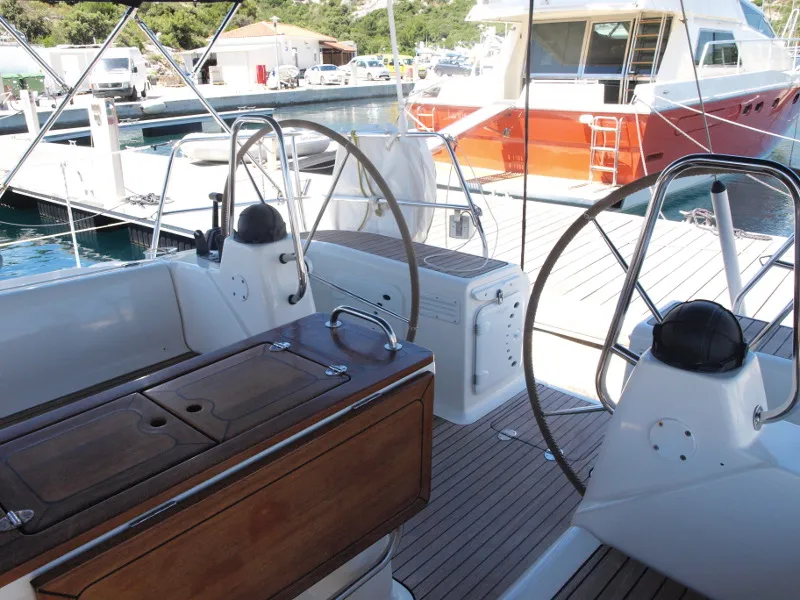 Cockpit of Sea King, a Bavaria 42 sailboat at Primošten, Croatia