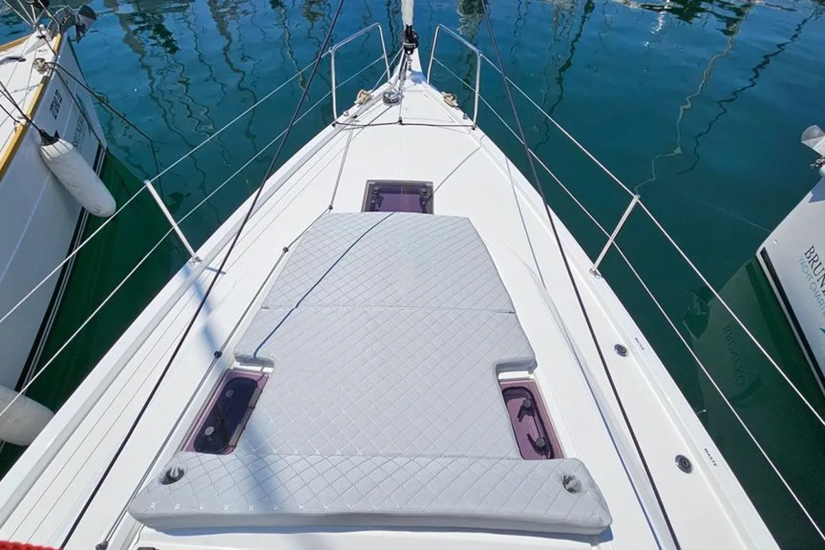 Deck of Dream Weaver, a Beneteau Oceanis 40.1 sailboat at Zadar, Croatia