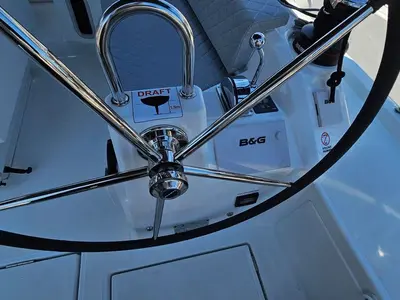 Cockpit of Dream Weaver, a Beneteau Oceanis 40.1 sailboat at Zadar, Croatia
