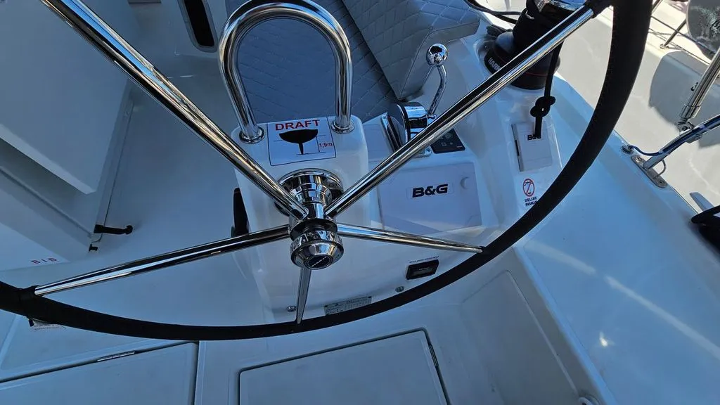Cockpit of Dream Weaver, a Beneteau Oceanis 40.1 sailboat at Zadar, Croatia