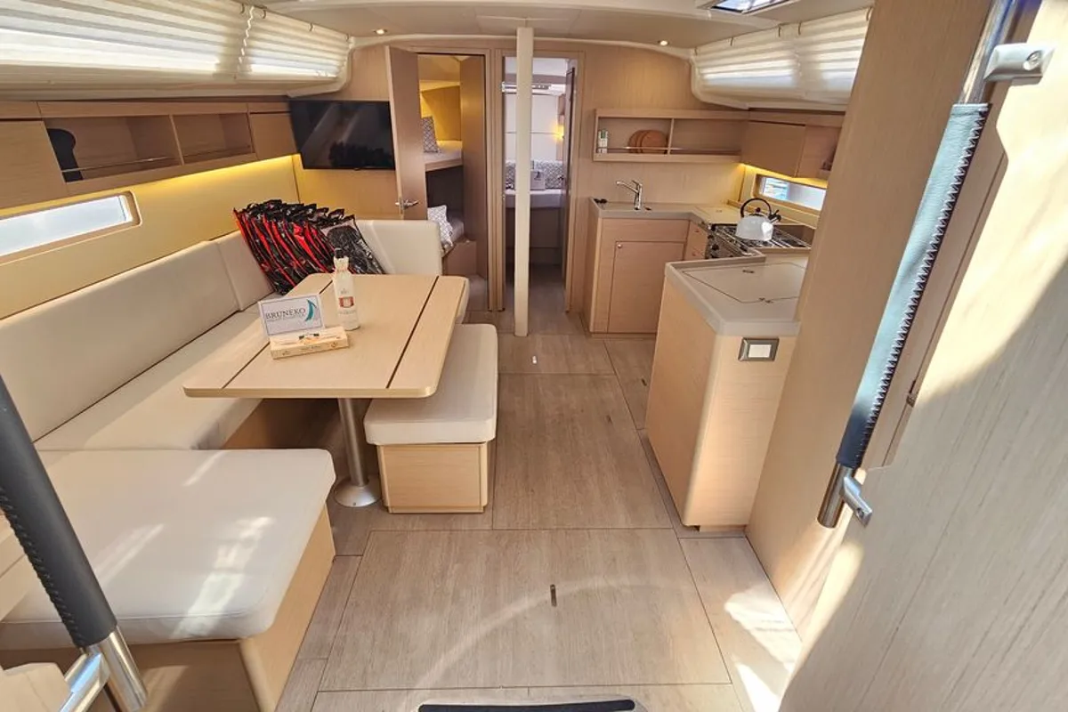 Salon of Dream Weaver, a Beneteau Oceanis 40.1 sailboat at Zadar, Croatia