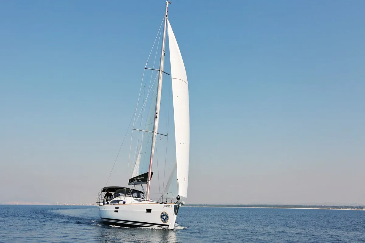 Exterior view of Luna, a Elan Impression 45.1 sailboat at Šibenik, Croatia